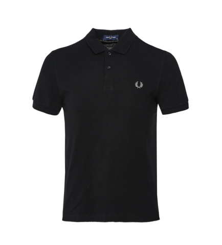 Fred Perry Plain Polo Shirt Black/Chrome