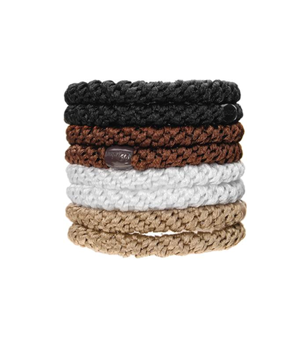 L. Erickson Ponytail Holders - Set of Eight- Neutral