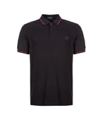 Fred Perry Twin Tipped Shirt In Black/Red Navy