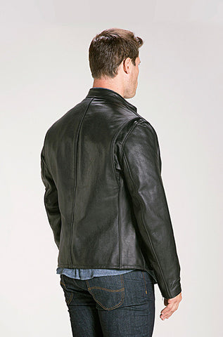 Schott NYC 530 Cafe Racer Leather Jacket Men's Size Small Black