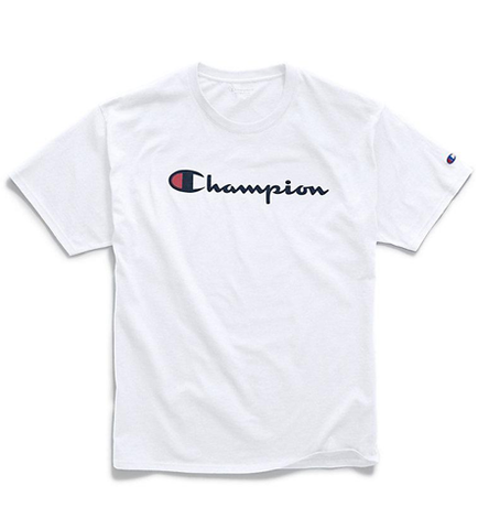 Champion Men's Graphic Jersey Tee Script Logo Team White