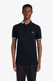 Fred Perry Abstract Collar Polo Shirt Black