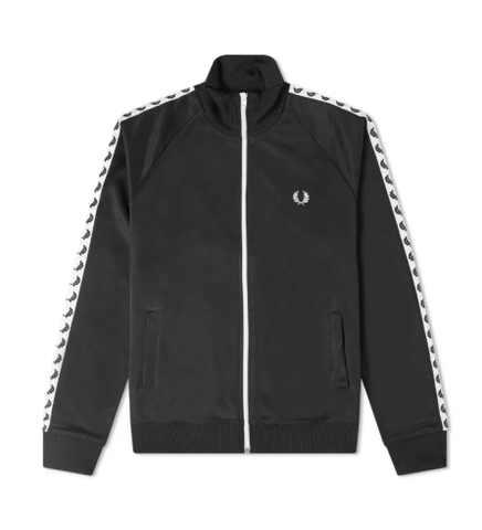 Fred Perry Authentic Taped Track Jacket Black