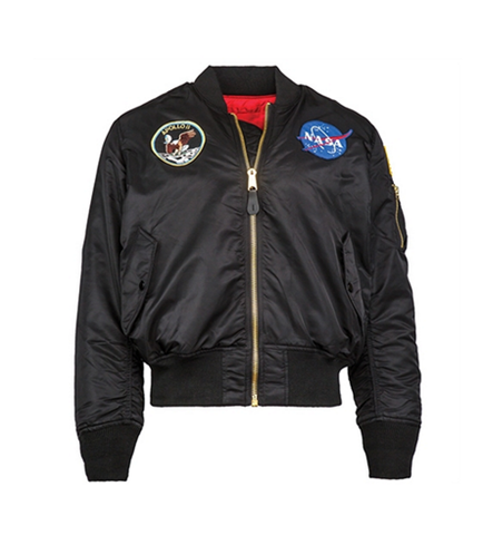 Alpha Industries reversible bomber jacket MA-1 LW HD NASA Glow Rev men's  black color buy on PRM