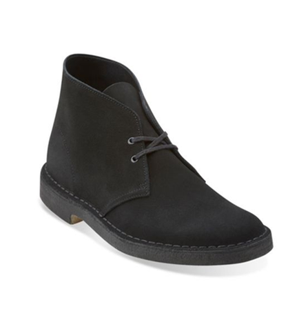 Clarks black suede desert boots mens sales