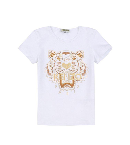 KENZO KIDS KJ10148 Gold Tiger Print T-shirt