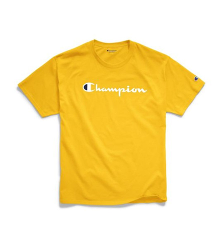 Champion Jersey Tee Script Logo Team Gold